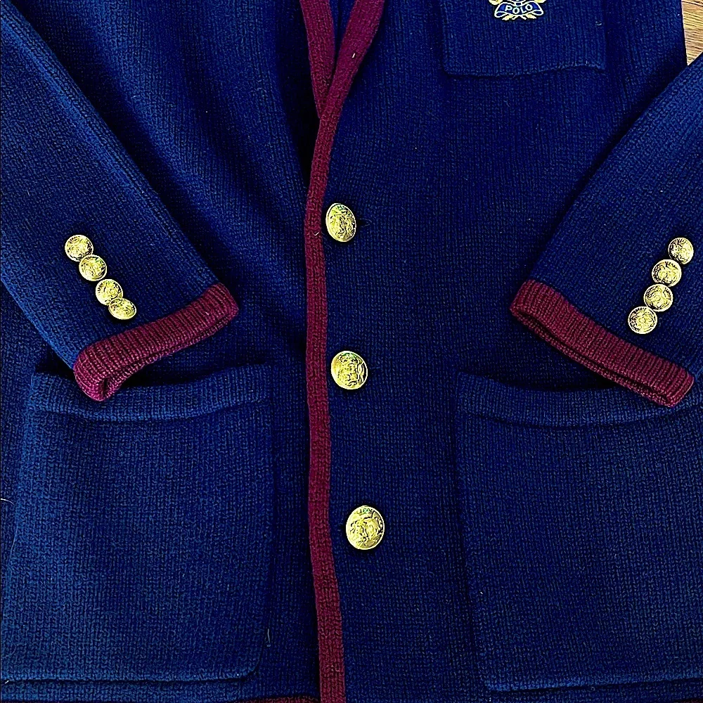 RalphLaurenBlueLabelPristineSignatureRareVtgSchoolBoyBlazerGoldButtonsLambswoolS - Picture 5 of 10
